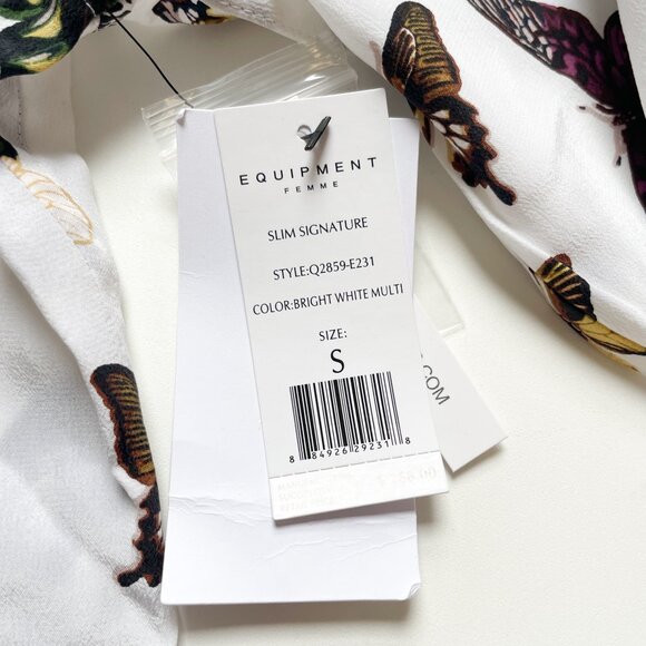 Equipment Slim Signature Silk Shirt Butterfly Print Size Small NEW NWT - Picture 7 of 11